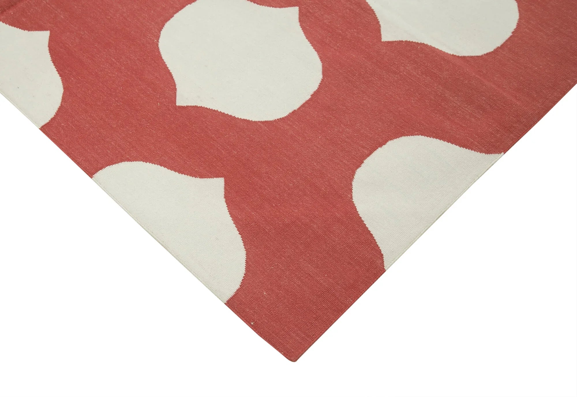 Geometric Duri Kırmızı Geometrik Pamuk Yün El Dokuma Halısı 186x270 Agacan