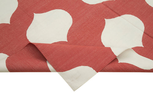 Geometric Duri Kırmızı Geometrik Pamuk Yün El Dokuma Halısı 186x270 Agacan