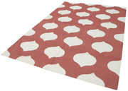 Geometric Duri Kırmızı Geometrik Pamuk Yün El Dokuma Halısı 183x270 Agacan