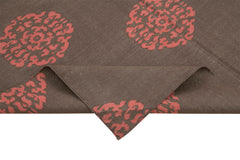 Geometric Duri Kahverengi Geometrik Pamuk Yün El Dokuma Halısı 183x272 Agacan