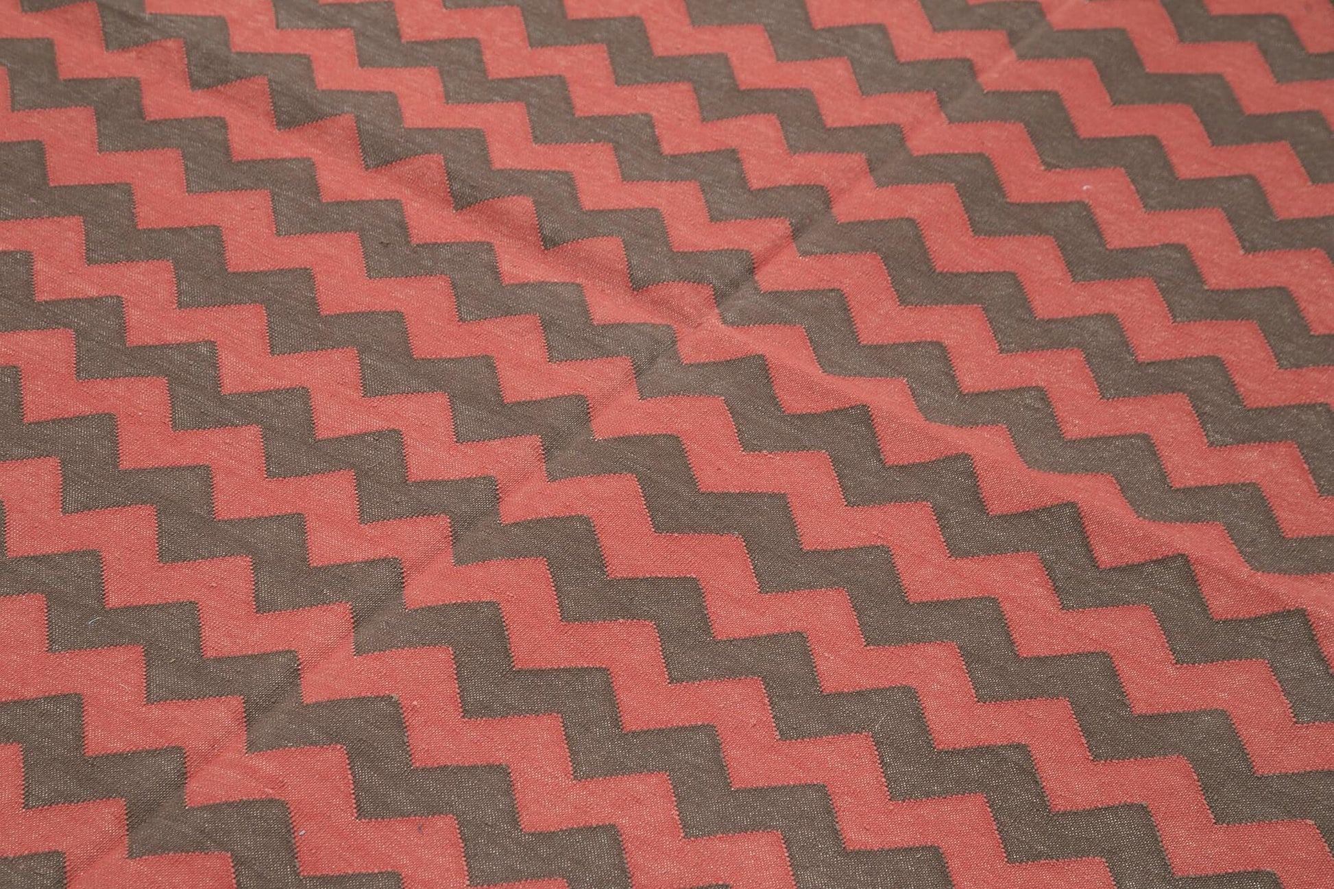 Geometric Duri Kahverengi Geometrik Pamuk Yün El Dokuma Halısı 184x275 Agacan