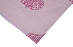 Geometric Duri Mor Geometrik Pamuk Yün El Dokuma Halısı 190x273 Agacan