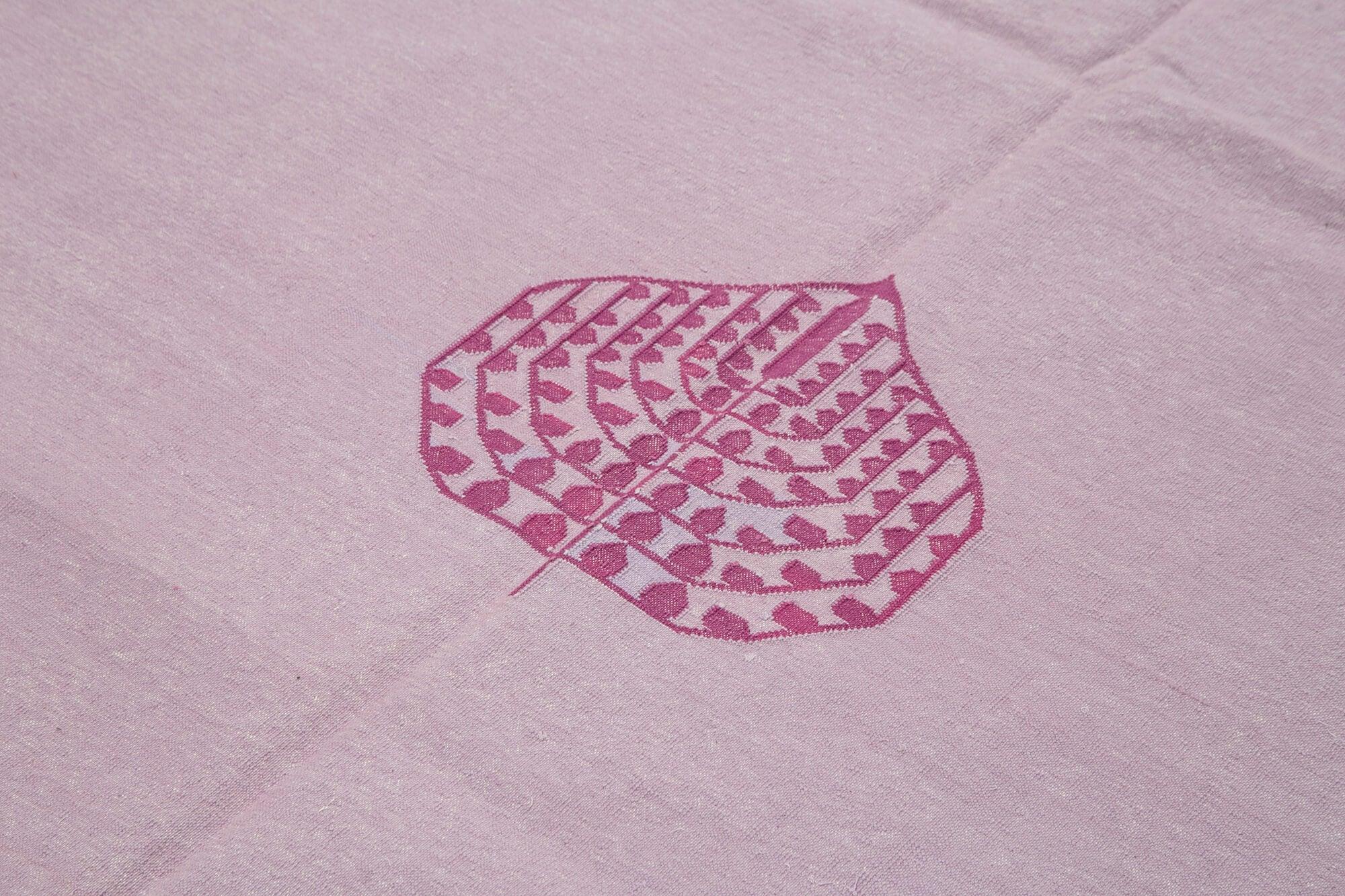 Geometric Duri Mor Geometrik Pamuk Yün El Dokuma Halısı 190x273 Agacan