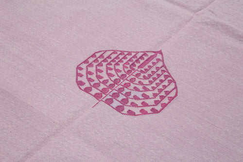 Geometric Duri Mor Geometrik Pamuk Yün El Dokuma Halısı 190x273 Agacan