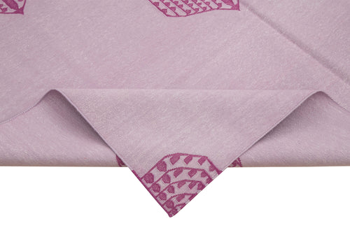 Geometric Duri Mor Geometrik Pamuk Yün El Dokuma Halısı 190x273 Agacan