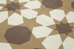 Geometric Duri Kahverengi Geometrik Pamuk Yün El Dokuma Halısı 186x275 Agacan