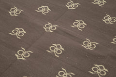 Geometric Duri Kahverengi Geometrik Pamuk Yün El Dokuma Halısı 187x274 Agacan