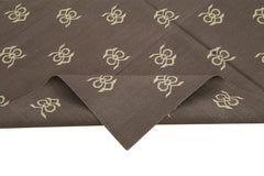 Geometric Duri Kahverengi Geometrik Pamuk Yün El Dokuma Halısı 187x274 Agacan