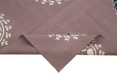 Geometric Duri Mor Geometrik Pamuk Yün El Dokuma Halısı 152x242 Agacan