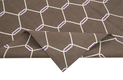 Geometric Duri Kahverengi Geometrik Pamuk Yün El Dokuma Halısı 182x265 Agacan