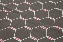 Geometric Duri Kahverengi Geometrik Pamuk Yün El Dokuma Halısı 184x272 Agacan