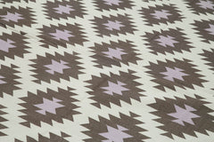 Geometric Duri Kahverengi Geometrik Pamuk Yün El Dokuma Halısı 298x406 Agacan