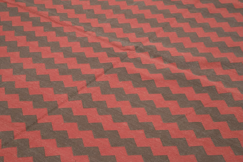 Geometric Duri Kahverengi Geometrik Pamuk Yün El Dokuma Halısı 306x418 Agacan