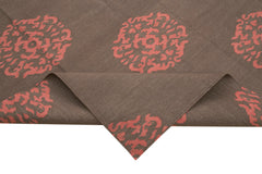 Geometric Duri Kahverengi Geometrik Pamuk Yün El Dokuma Halısı 312x420 Agacan