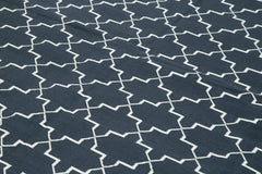 Geometric Duri Siyah Geometrik Pamuk Yün El Dokuma Halısı 280x365 Agacan