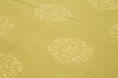 Geometric Duri Sarı Geometrik Pamuk Yün El Dokuma Halısı 220x404 Agacan