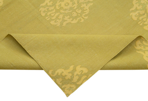 Geometric Duri Sarı Geometrik Pamuk Yün El Dokuma Halısı 220x404 Agacan