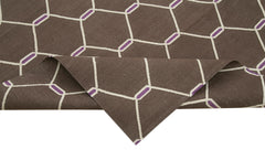 Geometric Duri Kahverengi Geometrik Pamuk Yün El Dokuma Halısı 245x300 Agacan
