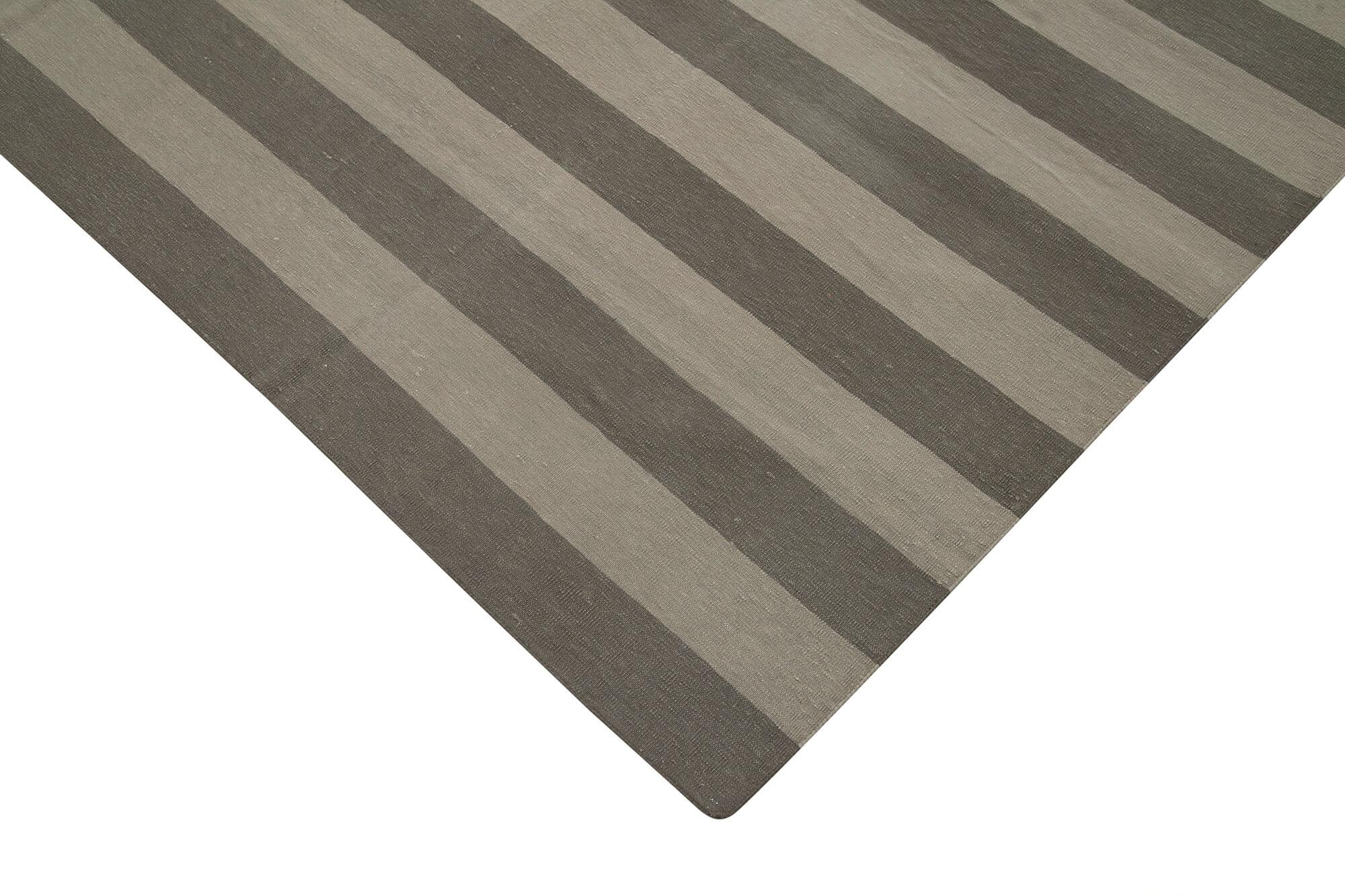 Geometric Duri Kahverengi Geometrik Pamuk Yün El Dokuma Halısı 242x310 Agacan