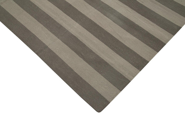Geometric Duri Kahverengi Geometrik Pamuk Yün El Dokuma Halısı 242x310 Agacan