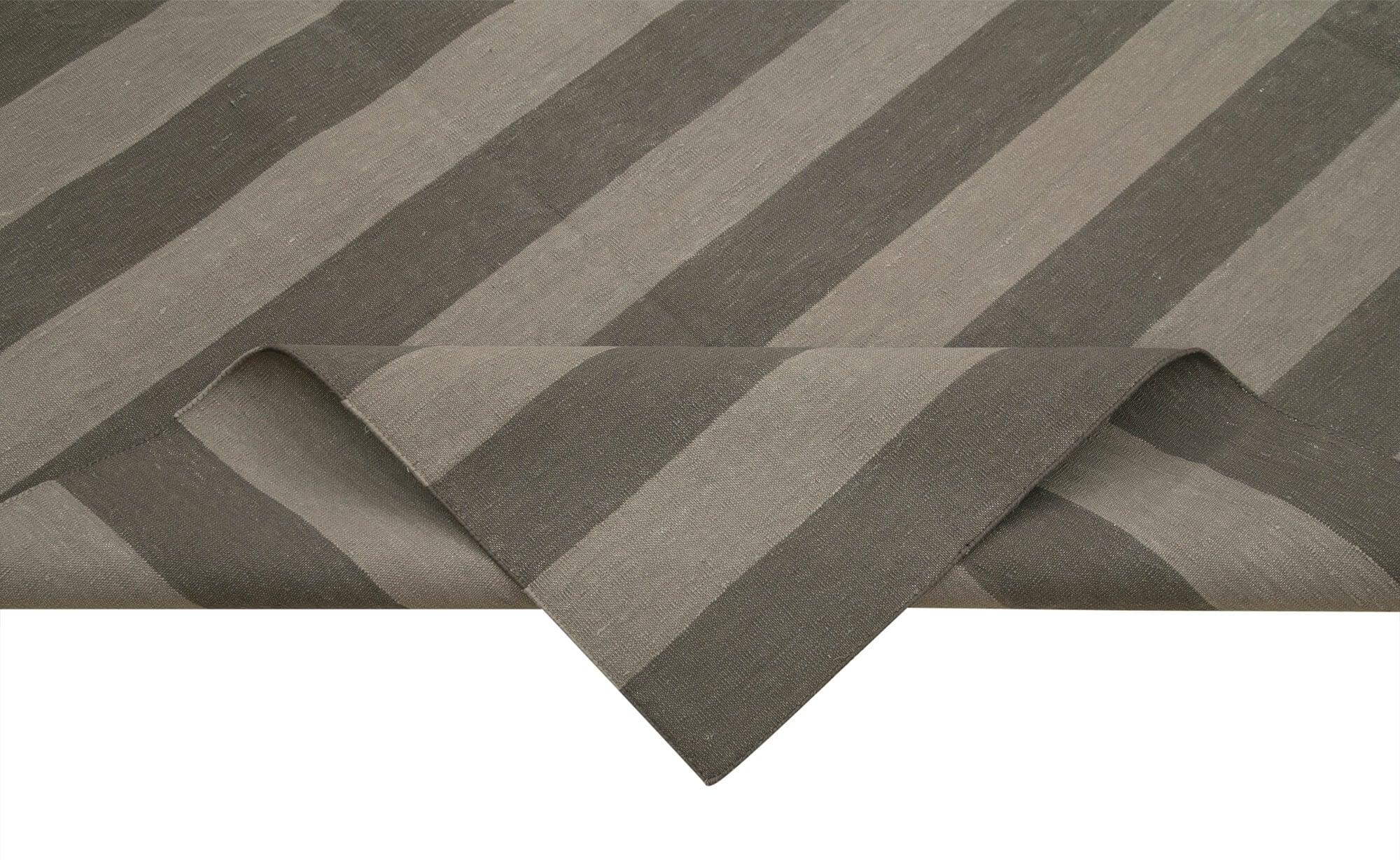 Geometric Duri Kahverengi Geometrik Pamuk Yün El Dokuma Halısı 242x310 Agacan