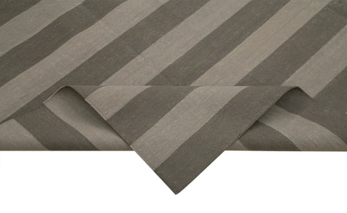 Geometric Duri Kahverengi Geometrik Pamuk Yün El Dokuma Halısı 242x310 Agacan