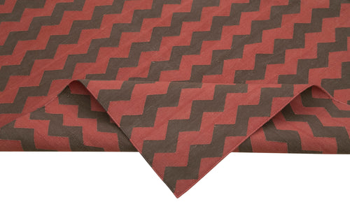 Geometric Duri Kahverengi Geometrik Pamuk Yün El Dokuma Halısı 244x300 Agacan