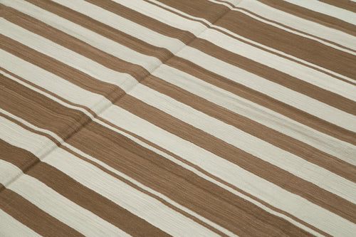 Geometric Duri Kahverengi Geometrik Pamuk Yün El Dokuma Halısı 240x307 Agacan