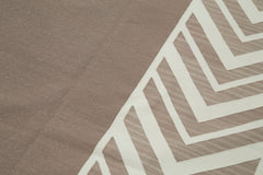 Geometric Duri Kahverengi Geometrik Pamuk Yün El Dokuma Halısı 246x300 Agacan