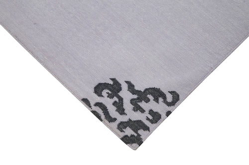 Geometric Duri Mor Geometrik Pamuk Yün El Dokuma Halısı 238x300 Agacan