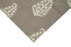 Geometric Duri Kahverengi Geometrik Pamuk Yün El Dokuma Halısı 247x305 Agacan