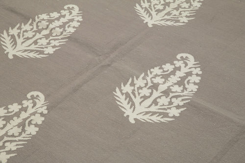 Geometric Duri Kahverengi Geometrik Pamuk Yün El Dokuma Halısı 247x305 Agacan