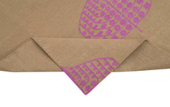 Geometric Duri Kahverengi Geometrik Pamuk Yün El Dokuma Halısı 167x109 Agacan