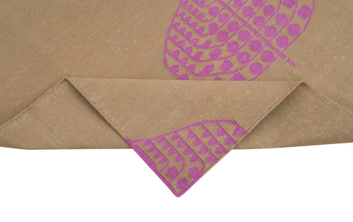 Geometric Duri Kahverengi Geometrik Pamuk Yün El Dokuma Halısı 167x109 Agacan