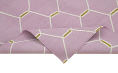 Geometric Duri Mor Geometrik Pamuk Yün El Dokuma Halısı 172x108 Agacan