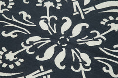 Geometric Duri Siyah Geometrik Pamuk Yün El Dokuma Halısı 108x170 Agacan