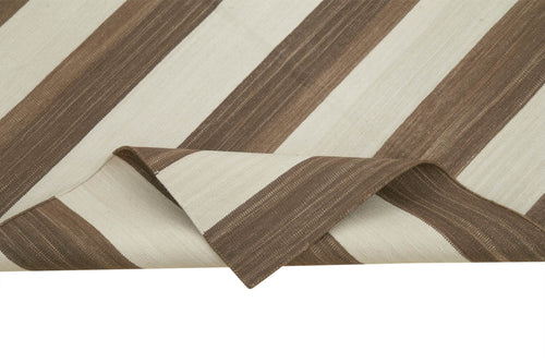 Geometric Duri Kahverengi Geometrik Pamuk Yün El Dokuma Halısı 104x170 Agacan