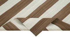 Geometric Duri Kahverengi Geometrik Pamuk Yün El Dokuma Halısı 108x170 Agacan