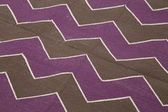 Geometric Duri Kahverengi Geometrik Pamuk Yün El Dokuma Halısı 110x166 Agacan