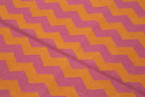 Geometric Duri Turuncu Geometrik Pamuk Yün El Dokuma Halısı 106x168 Agacan