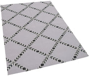 Geometric Duri Siyah Geometrik Pamuk Yün El Dokuma Halısı 107x151 Agacan