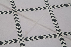 Geometric Duri Siyah Geometrik Pamuk Yün El Dokuma Halısı 107x151 Agacan