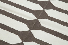 Geometric Duri Kahverengi Geometrik Pamuk Yün El Dokuma Halısı 108x167 Agacan