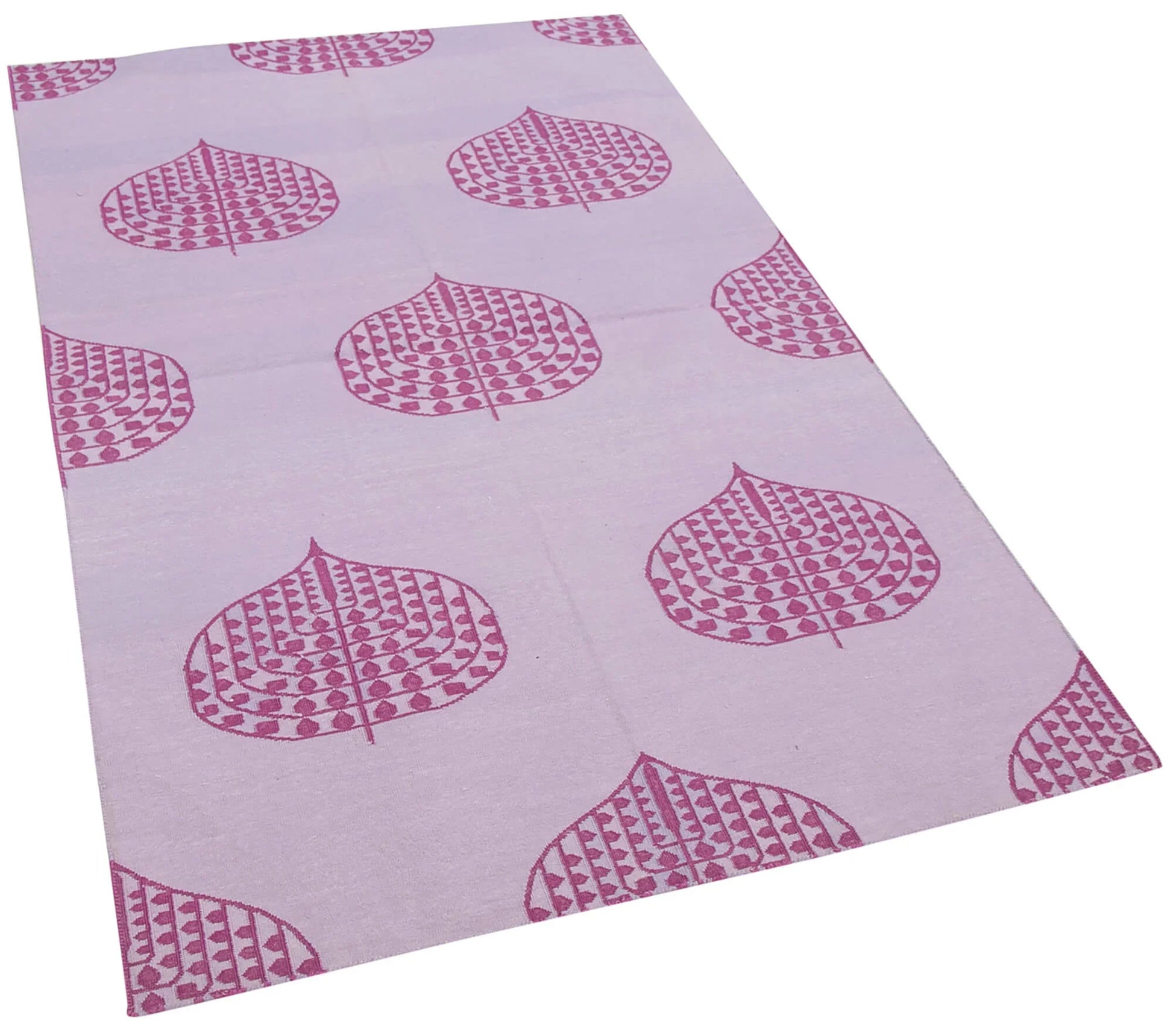 Geometric Duri Fuşya Geometrik Pamuk Yün El Dokuma Halısı 102x168 Agacan