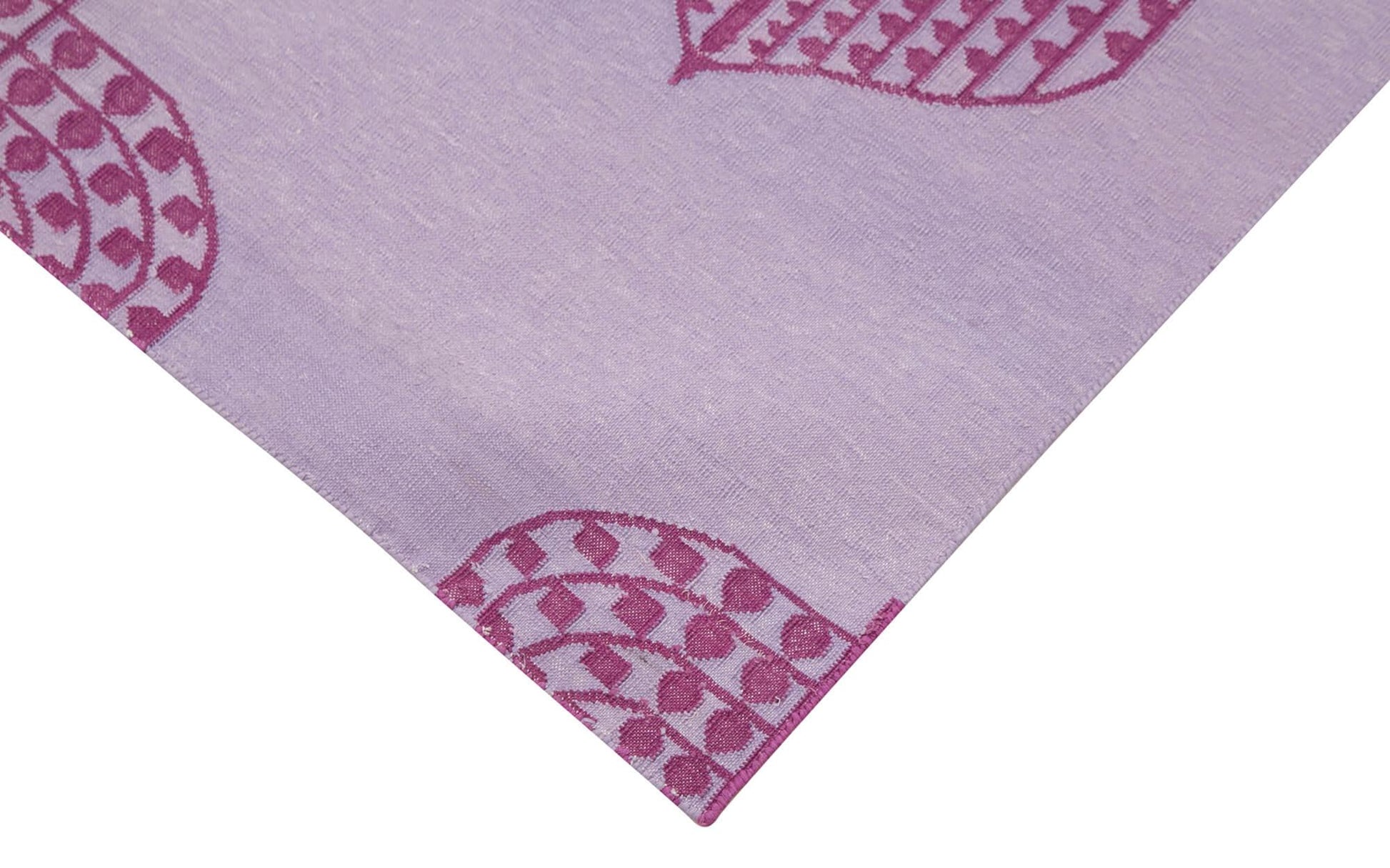 Geometric Duri Fuşya Geometrik Pamuk Yün El Dokuma Halısı 102x168 Agacan