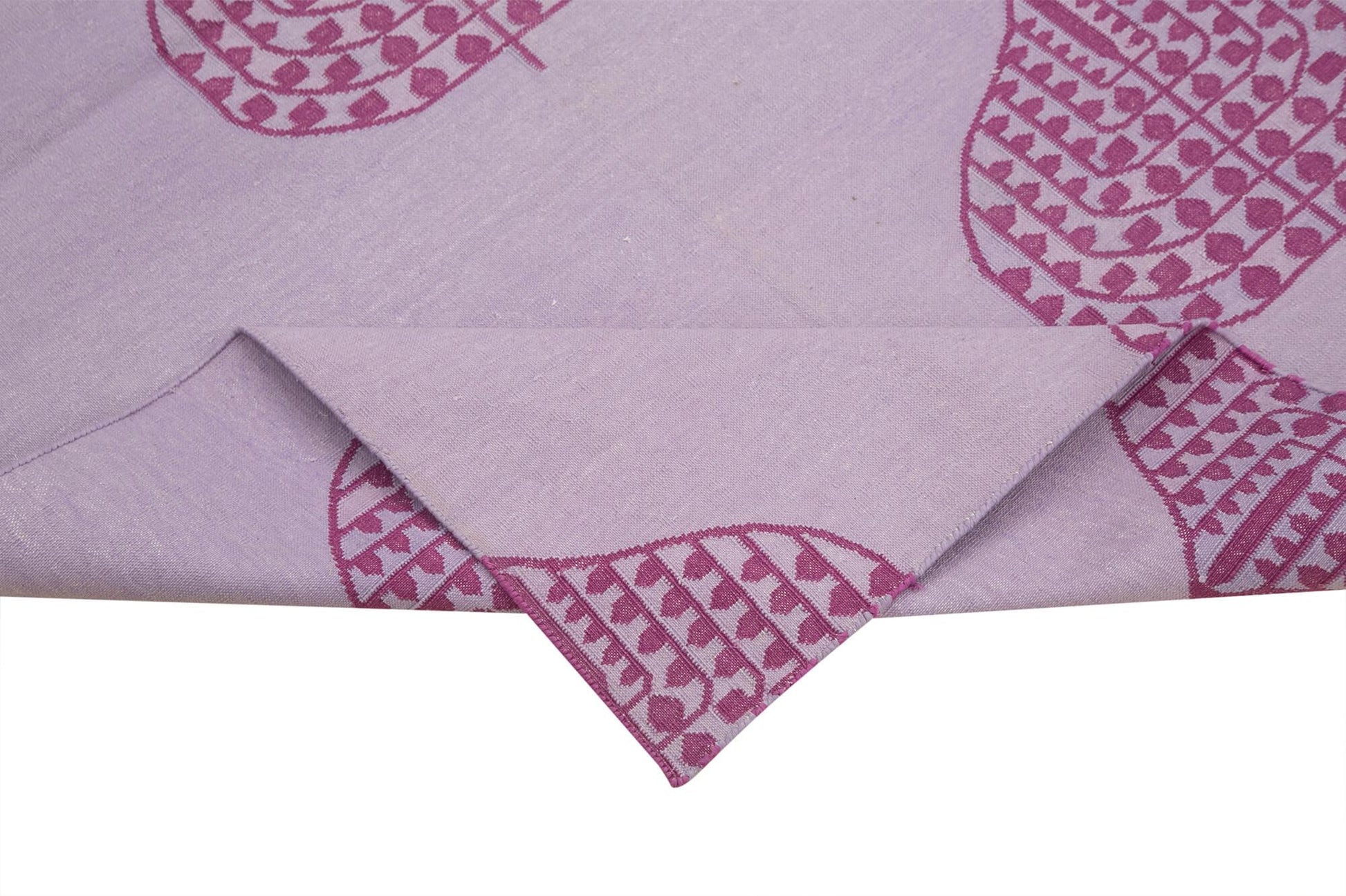Geometric Duri Fuşya Geometrik Pamuk Yün El Dokuma Halısı 102x168 Agacan