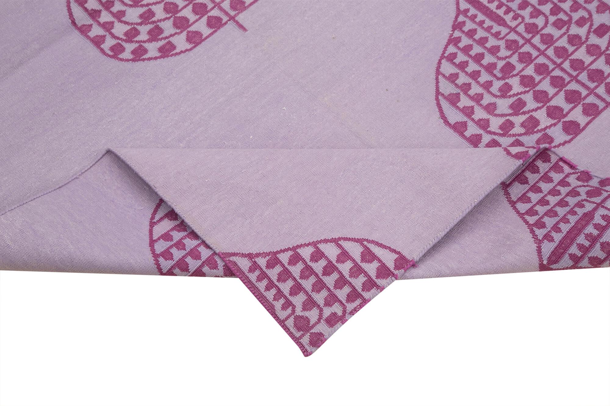 Geometric Duri Fuşya Geometrik Pamuk Yün El Dokuma Halısı 102x168 Agacan