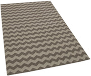 Geometric Duri Kahverengi Geometrik Pamuk Yün El Dokuma Halısı 106x166 Agacan