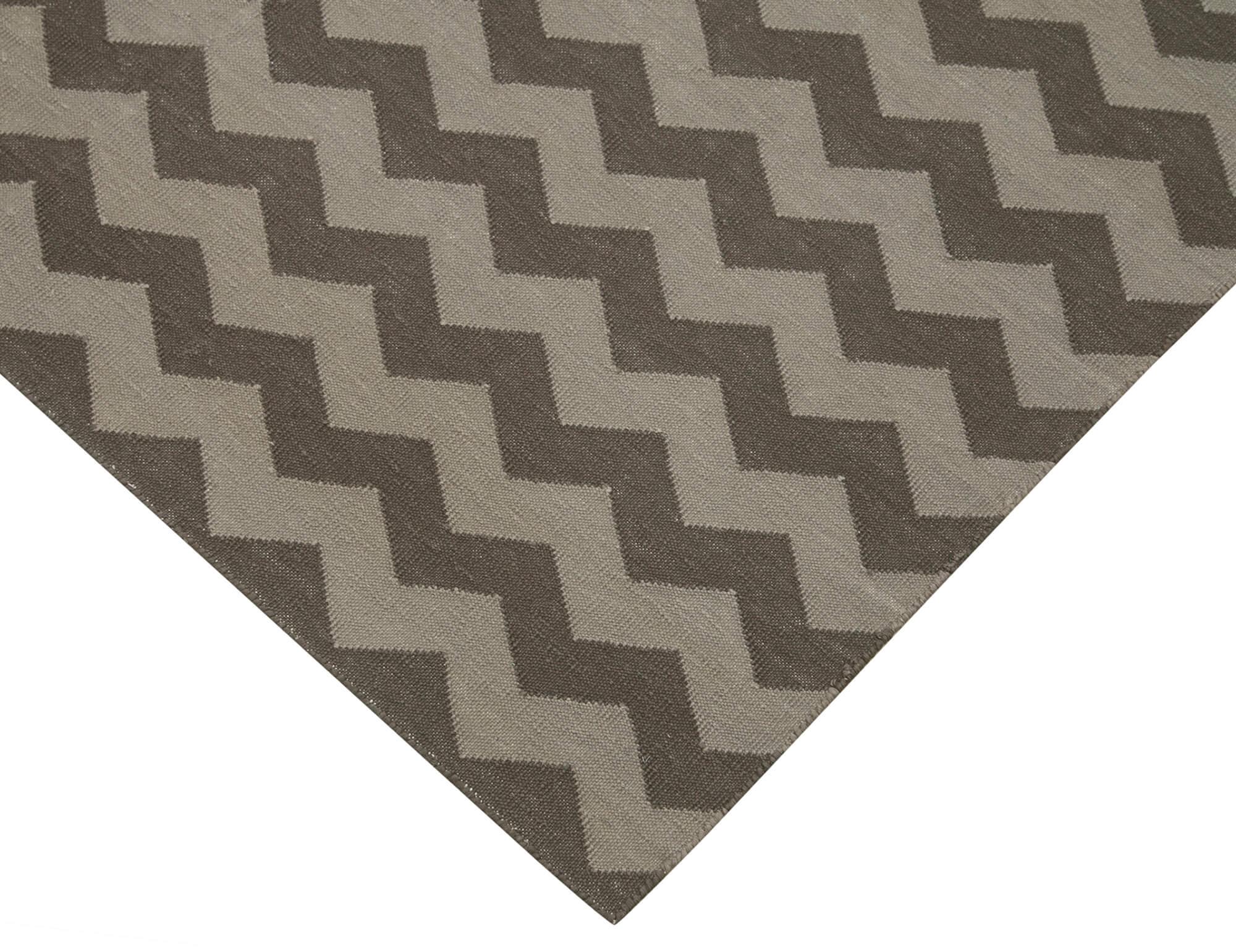 Geometric Duri Kahverengi Geometrik Pamuk Yün El Dokuma Halısı 106x166 Agacan