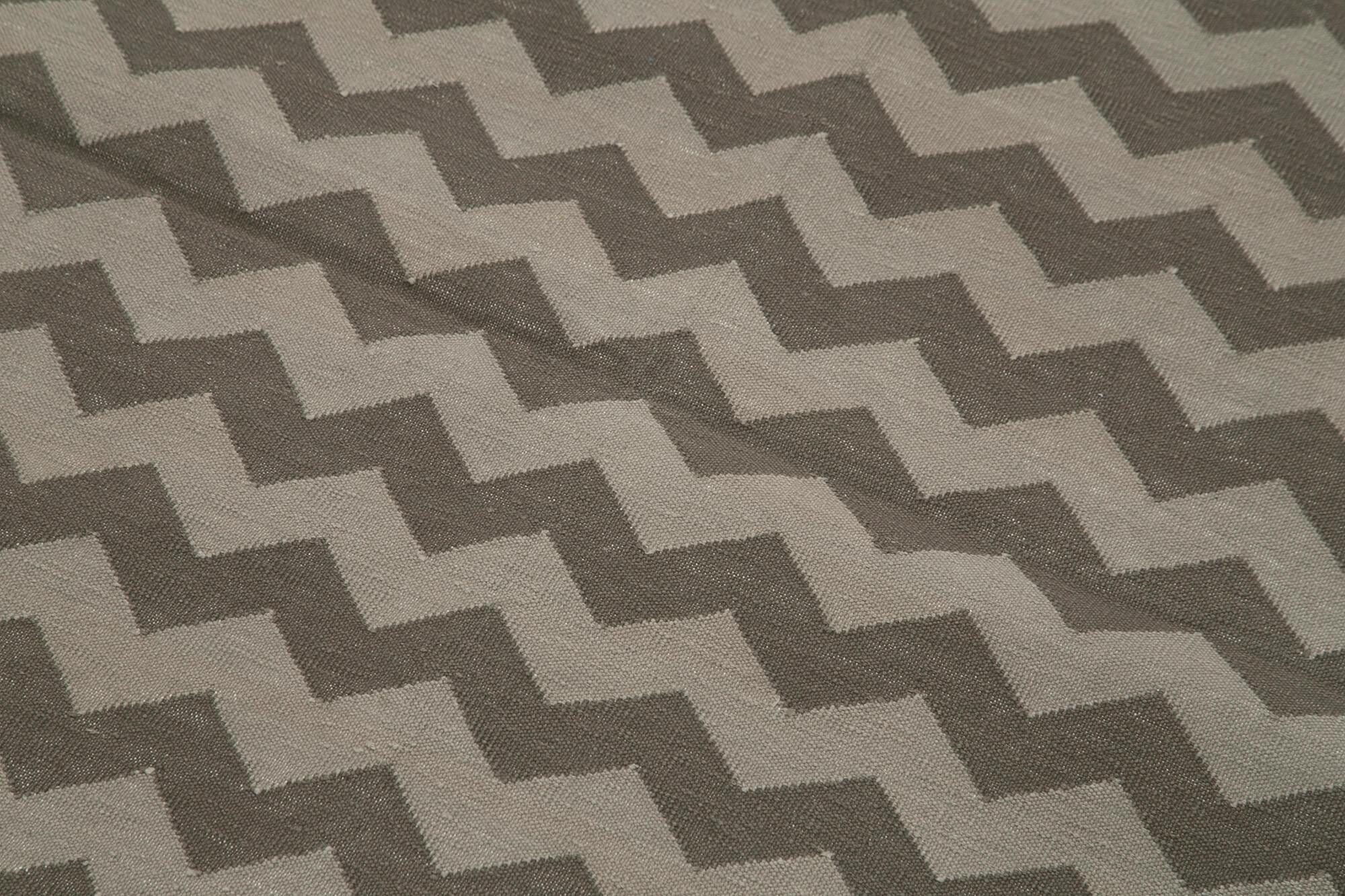 Geometric Duri Kahverengi Geometrik Pamuk Yün El Dokuma Halısı 106x166 Agacan